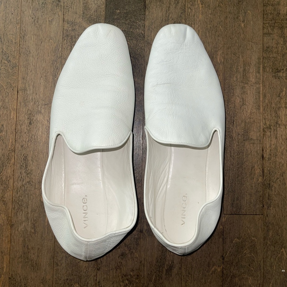 White slip on flats